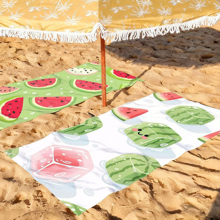 JMG Household Supplies Strandtuch Wassermelone Hallo Sommer, Mehrfarbig, B/H: 40 x 70 cm - Bild 1