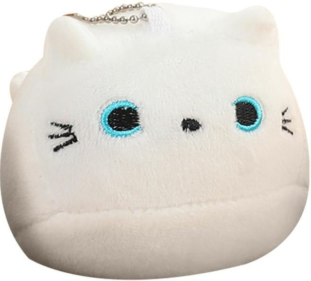 Yiran Health & Beauty Kawaii Kreative Ovale Katze Plüschtier, Weiß - Bild 1