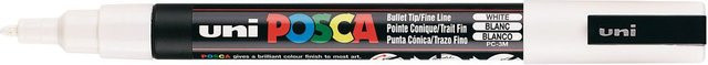 uni POSCA Marker PC-3M Permanent Marker mit feiner Spitze in Weiß - Bild 2