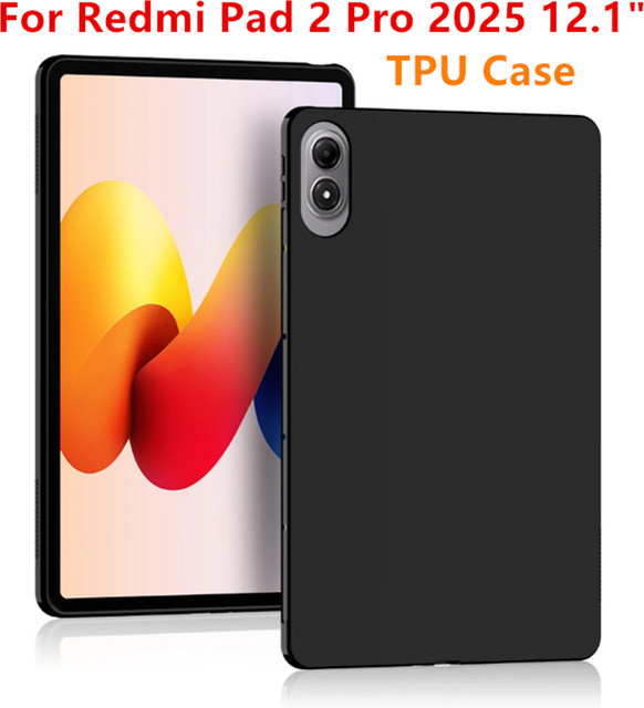 Silikon Schutzhülle für Xiaomi Redmi Pad 2 Pro 2025 12,1 Zoll in Schwarz - Bild 1