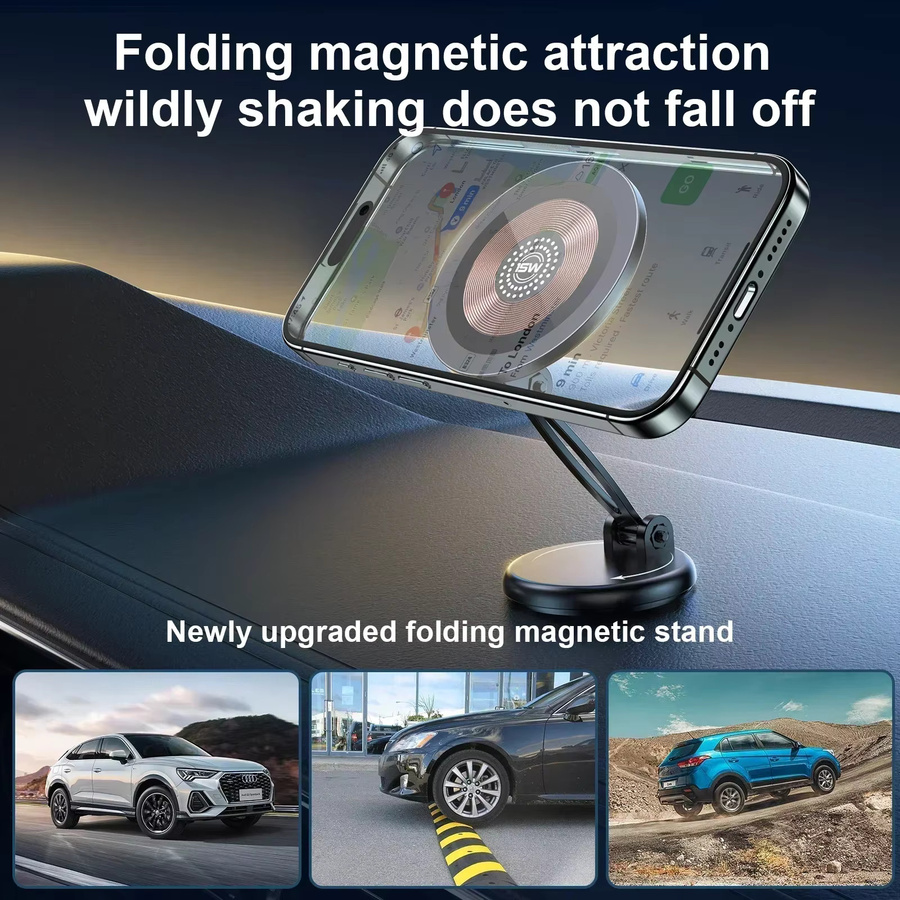 Magnpter Magnetische Kabellose Auto-Handyhalterung mit 15W Schnellladung in Schwarz - Bild 4