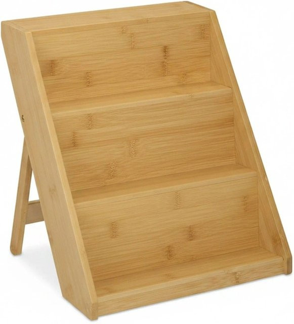 Relaxdays Gewürzregal aus Bambus in Natur, stehend, B/T/H: 29,5 x 30 x 26 cm - Bild 1