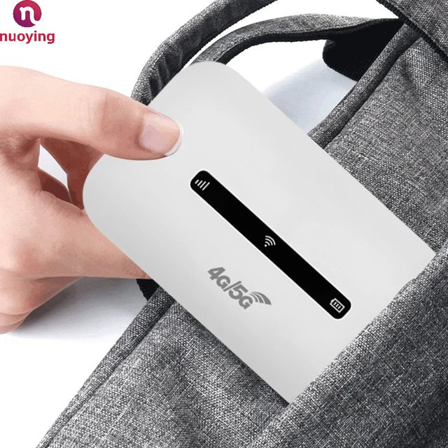 NUOYING 4G LTE Mobiler WLAN-Router Tragbarer Hotspot mit SIM-Karten-Slot für Auto und Outdoor Reisen in Weiß - Bild 1