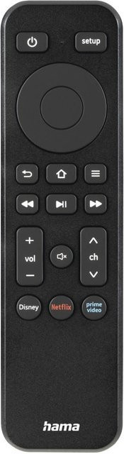 Hama programmierbare Fernbedienung für TV mit Netflix, Prime Video und Disney+ Tasten in Schwarz - Bild 1
