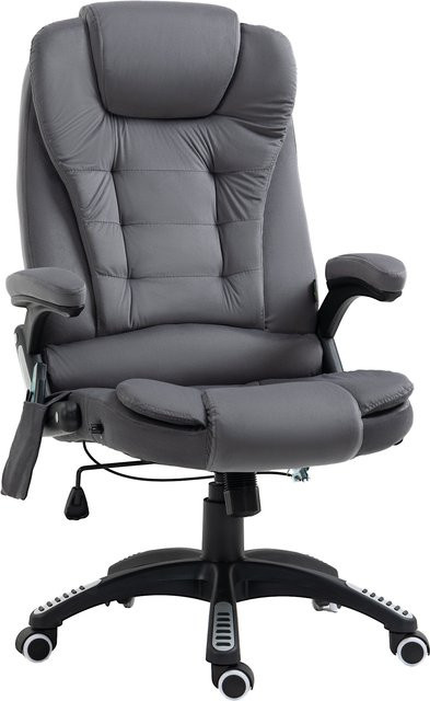 Vinsetto Massage Bürostuhl Chefsessel ergonomischer Schreibtischstuhl mit Armlehnen und Kopfstütze in Dunkelgrau für Büro & Homeoffice - Bild 1