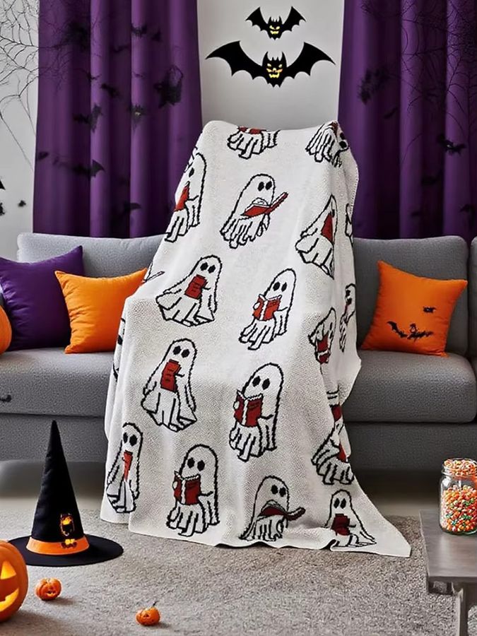 APWIKOGER Halloween Geister Lesedecke Gemütlicher Überwurf für Sofa und Bett - Bild 6