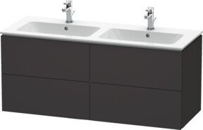 Duravit Waschtischunterschrank L-Cube wandhängend, Farbe: Graphitgrau matt, B/T/H: 129 x 48,1 x 55 cm - Bild 1