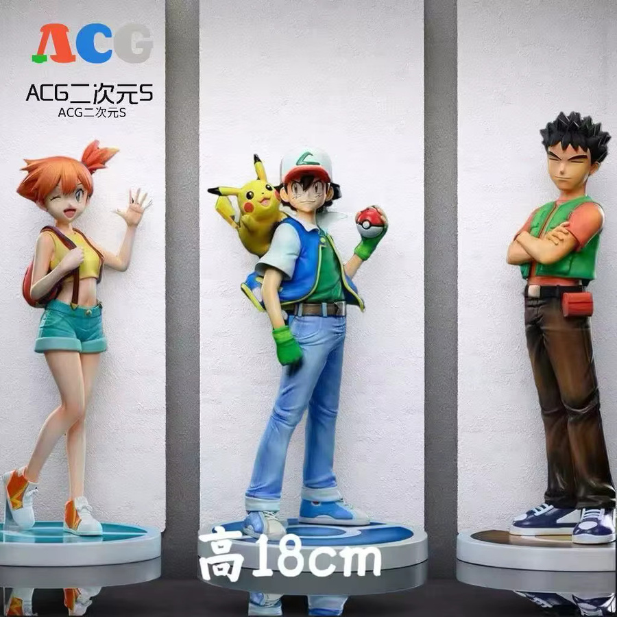 Bandai Pokémon Ash Ketchum Brock Misty Action Figure, Set, Kunststoff - Bild 2