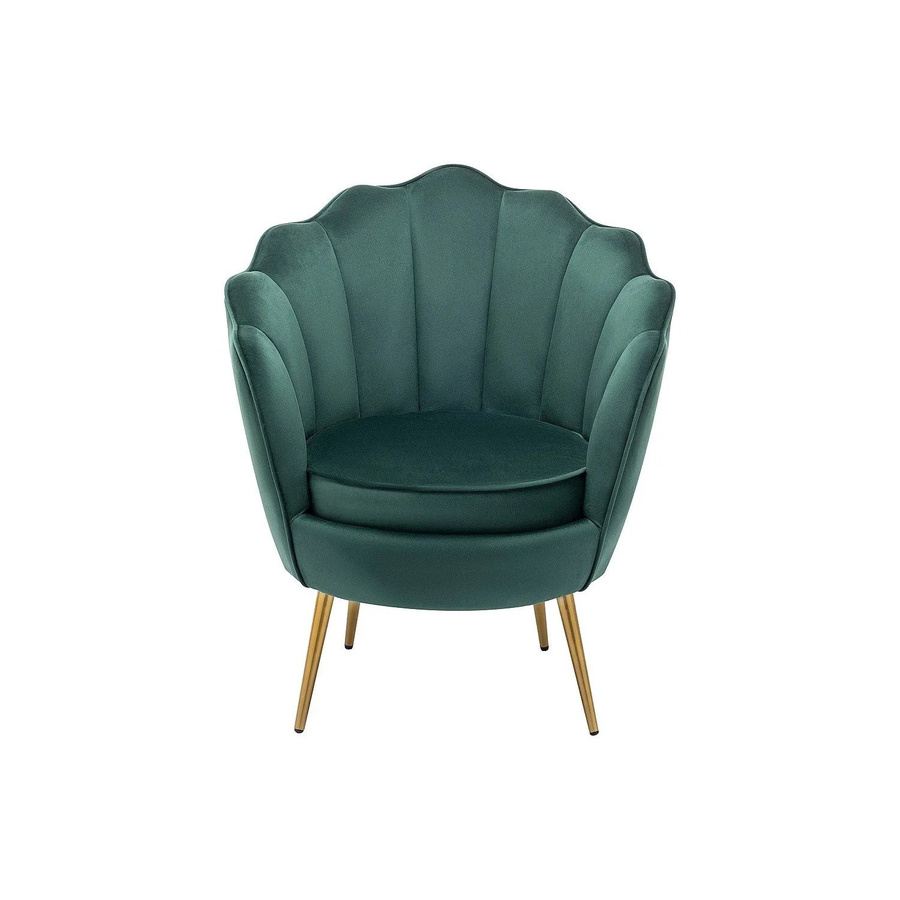 Vente-unique Sessel Lalea in Grün mit gerader Rückenlehne und Armlehnen aus Samt, Höhe: 76 cm - Bild 2