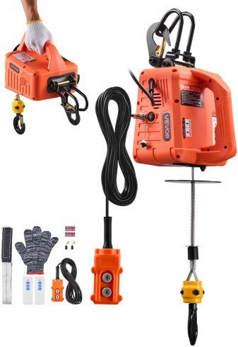 VEVOR Elektrische Seilwinde 3-in-1 Elektro-Hebezeug mit 500 kg Tragkraft, 1500 W, 7,6 m Hubhöhe und 5 m/min, inklusive manueller, kabelgebundener und kabelloser Fernbedienung - Bild 1