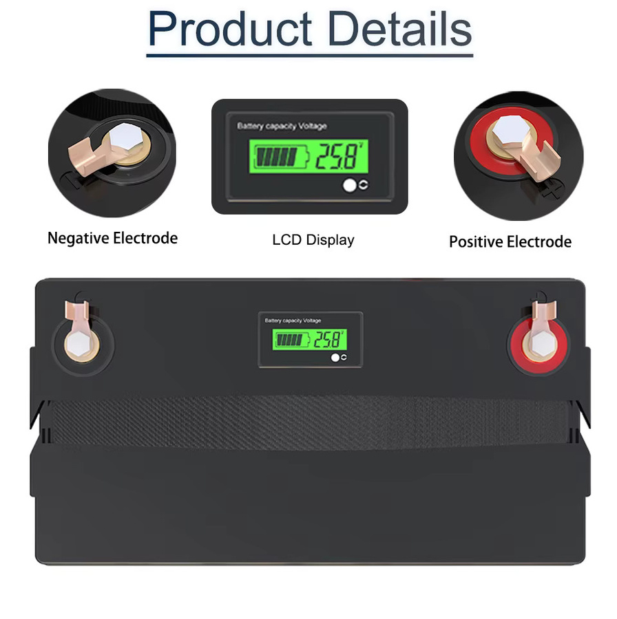 Varicore 24V 60Ah LiFePO4 Batterie mit intelligentem BMS und LCD-Display in Schwarz - Bild 3