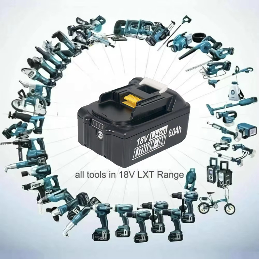 Makita 18 V 6,0 Ah Lithium-Ionen-Akku Set mit 3 A Ladegerät für LXT Elektrowerkzeuge kompatibel mit BL1860 BL1850 BL1830 - Bild 3