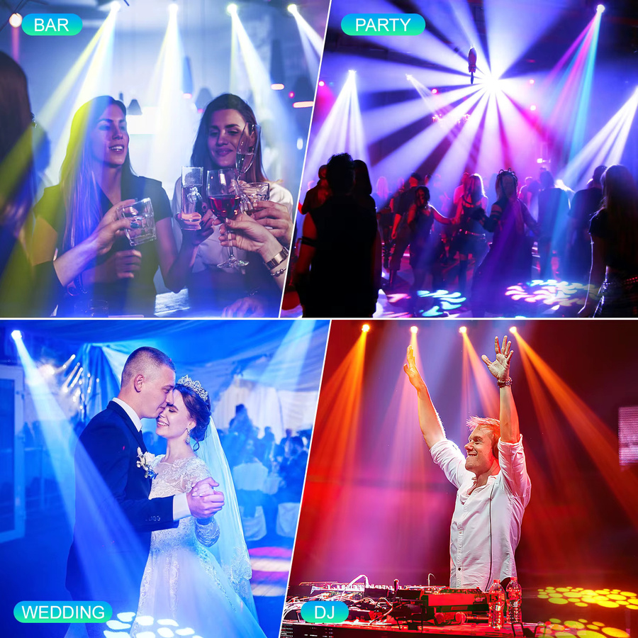 U'King 85W LED Moving Head Bühnenlicht mit DMX512 RGBW Strahl und 3/5 Prisma Effektlicht für DJ, Disco und Party - Bild 4