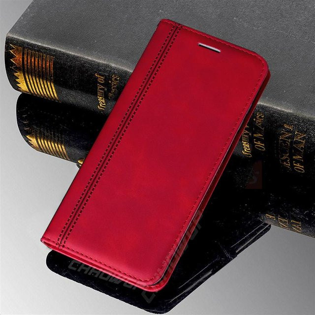 Magnetische Brieftasche als Schutzhülle für Samsung Galaxy und Huawei Modelle in Rot - Bild 1