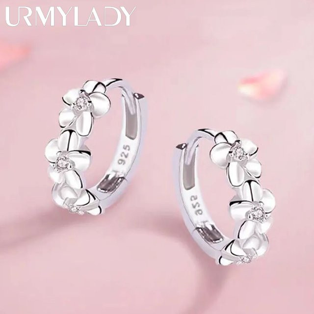 URMYLADY Nadelohrringe 925 Silber, Kristall Zirkonia, Damen - Bild 1