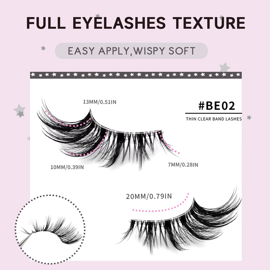LASVIREY Halbe Wimpern, 3D Faux Mink, Black, Unisex - Bild 3