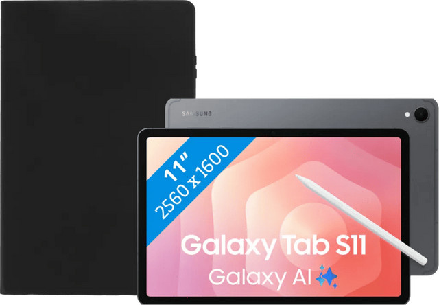 Samsung Galaxy Tab S11 Tablet 11 Zoll 512GB Wi-Fi und 5G Grau mit schwarzem Book Case - Bild 1