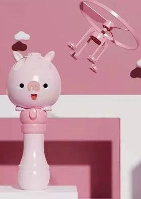 Binchi Süßes Baby Seifenblasenmaschine, Bambus-Copter, rosa, ab 3 Jahren - Bild 1
