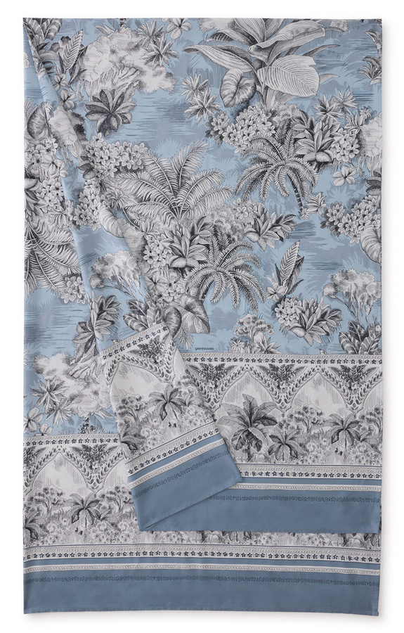 Bassetti Granfoulard Boboli Bettwäsche aus Baumwolle in Hellblau mit floralem Design - Bild 1