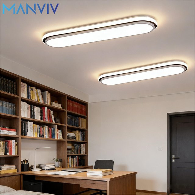 MANVIV LIGHTING Moderne LED-Deckenleuchte in Weiß, minimalistisches ovales Design für Schlafzimmer und Flur, B: 53 cm, T: 38 cm - Bild 1