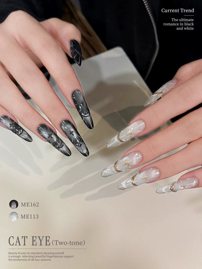 XEIJAYI Katzenauge-Nagelgel-Set, Semi-Permanentes Nail Art Nagelgel, 2 Farben, 15 ml - Bild 3