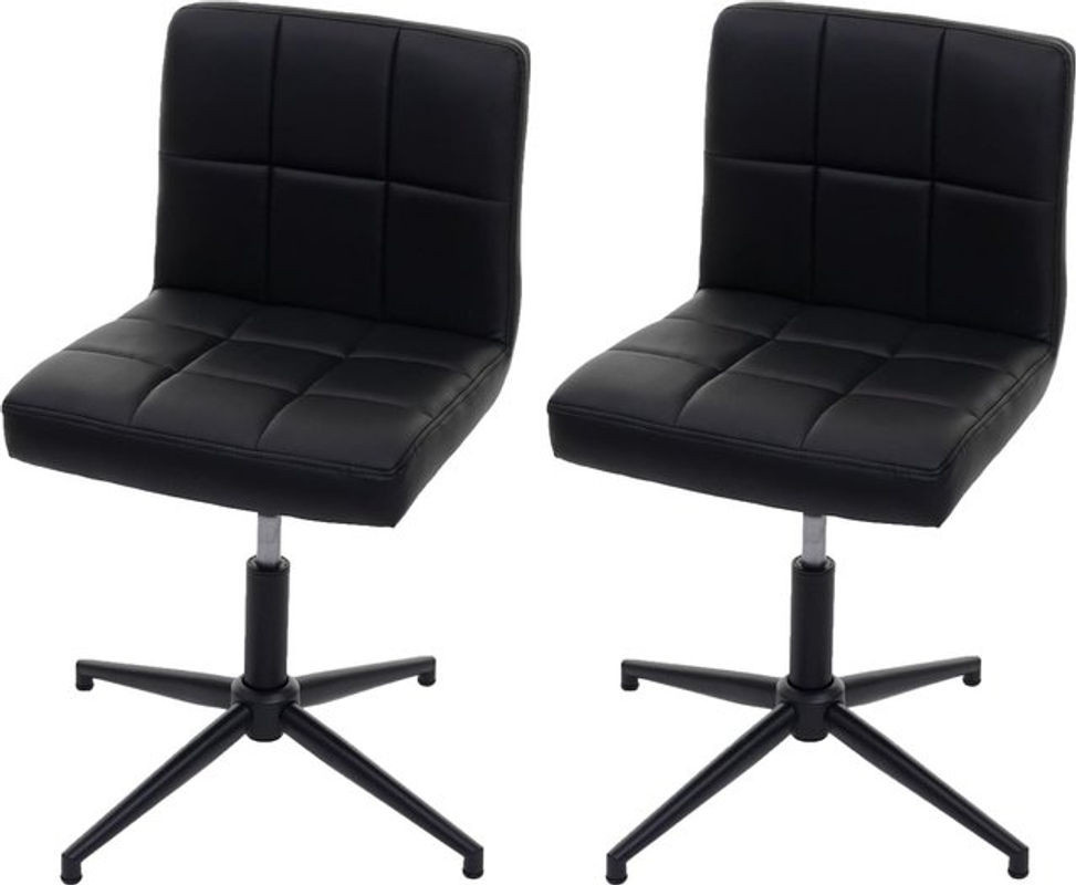 2er-Set Esszimmerstühle Cadiz II von MCW in Schwarz mit höhenverstellbarem Drehmechanismus und modernem Kunstleder-Design - Bild 1