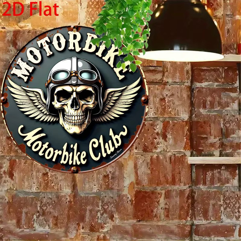 Retro-Motorrad-Club Metallschild von Potdemiel aus Aluminium in Mehrfarbig - Bild 3