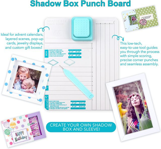 Shadow Box Punch Board mit Scoring Tool für DIY 3D-Karten, Schmuck-Displays und Scrapbooking aus Kunststoff - Bild 1