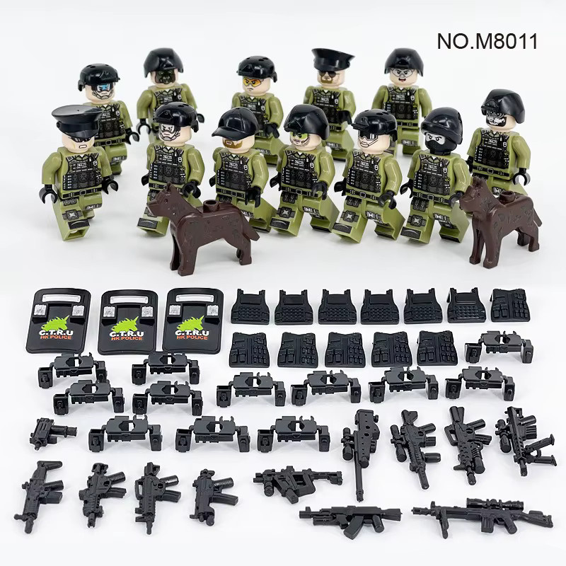 Meigao Spezialdienstteam M8011 Polizei-Kleinpartikel-Bausteine Spielzeugpuppe - Bild 4