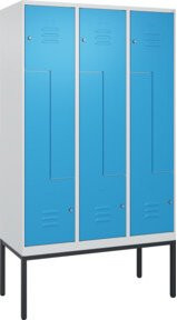 C+P Z-Spind Classic PLUS Gestell mit 6 Fächern und Zylinderschloss, Farbe Grau/Blau, H x B x T: 212 x 120 x 50 cm - Bild 1