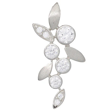 Colfem Anhänger 925 Sterling Silber, rhodiniert mattiert, Zirkonia, Unisex - Bild 1