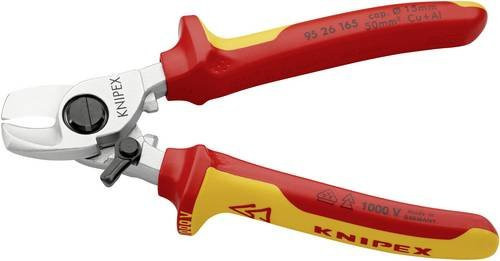 Knipex Kabelschere 95 26 165 für Alu- und Kupferkabel, isoliert mit Öffnungsfeder, rot - Bild 1