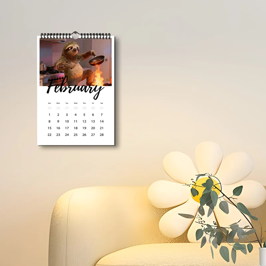 Wandkalender 2026 mit Faultier-Motiv, Mehrfarbig - Bild 4