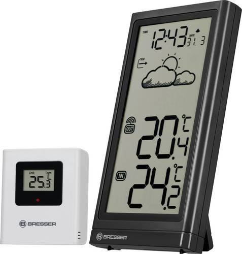 Bresser Optik Meteo Temp 7004200 Funk-Wetterstation mit 12 bis 24 Stunden Vorhersage - Bild 1