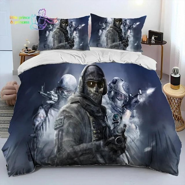 Call of Duty Bettwäsche-Set von Binchi Outdoor Product in Blau, bestehend aus Bettbezug und Kissenbezug aus Mikrofaser, B/B: 240 x 220 cm - Bild 1