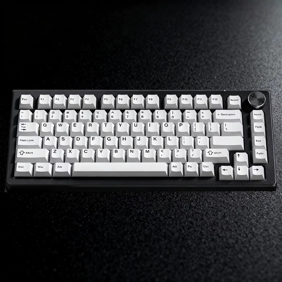 FSWHBY Keycaps im minimalistischen Stil in Weiß und Beige, 120 Tasten Double-Shot PBT Tastenkappen im Cherry-Profil für mechanische Gaming-Tastaturen mit Cherry MX Schaltern - Bild 2