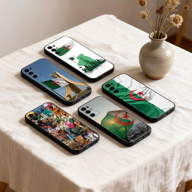 Handyhülle mit Algerien Flagge für Samsung Galaxy S20 bis S26 Serie, Ultra, Plus, FE und Lite, Schwarz - Bild 1