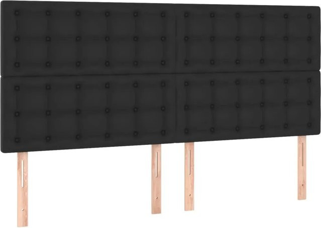 vidaXL LED Kopfteil in Schwarz aus Kunstleder mit integrierter Beleuchtung und USB-Ladeanschluss, B/H: 160 x 118 cm - Bild 1