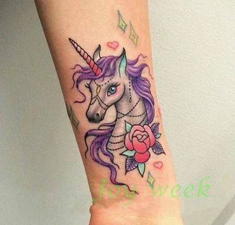 Temporäre Tattoo-Aufkleber, Damen, Einhorn, Pferd, Meerjungfrau, Traumfänger, Fuchs - Bild 1