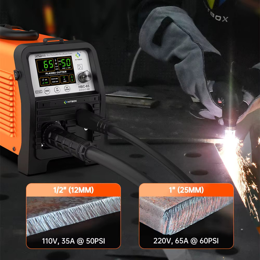 HITBOX HBC65 Plasmaschneider mit IGBT-Technologie, Nicht-HF-Pilotlichtbogen, 65 Ampere, 220V, 2T/4T mit einstellbarer Nachschaltzeit für CNC-Schneidetische - Bild 5
