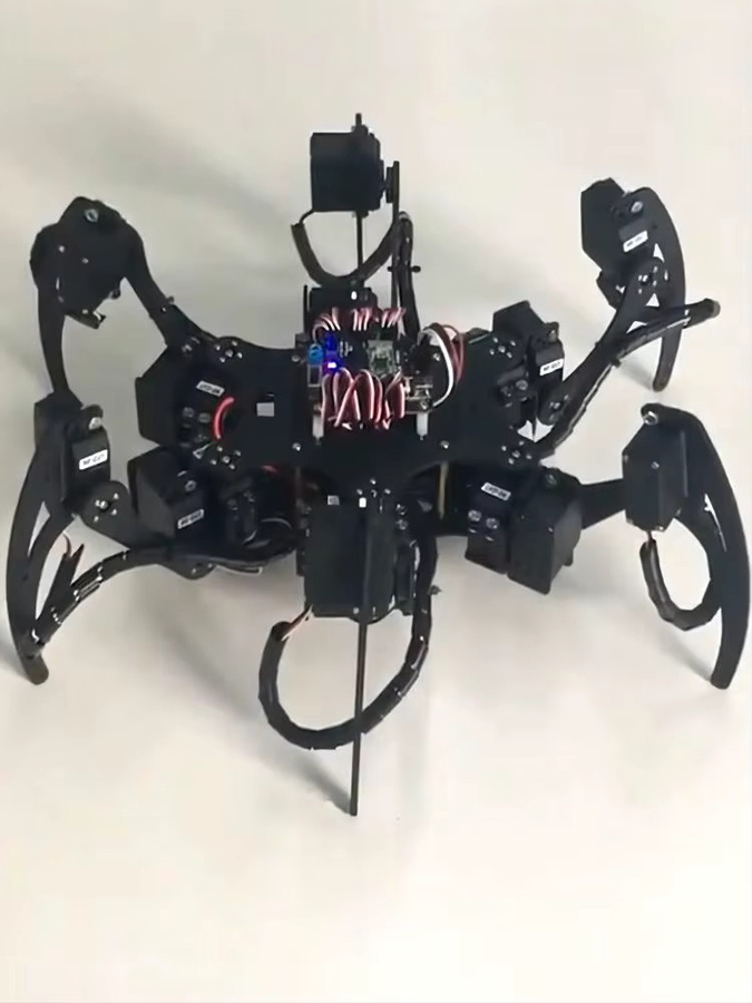 FutureTrace Aluminium Hexapod Spider Roboter Rahmen Kit, Metall, Silber, Schwarz - Bild 5