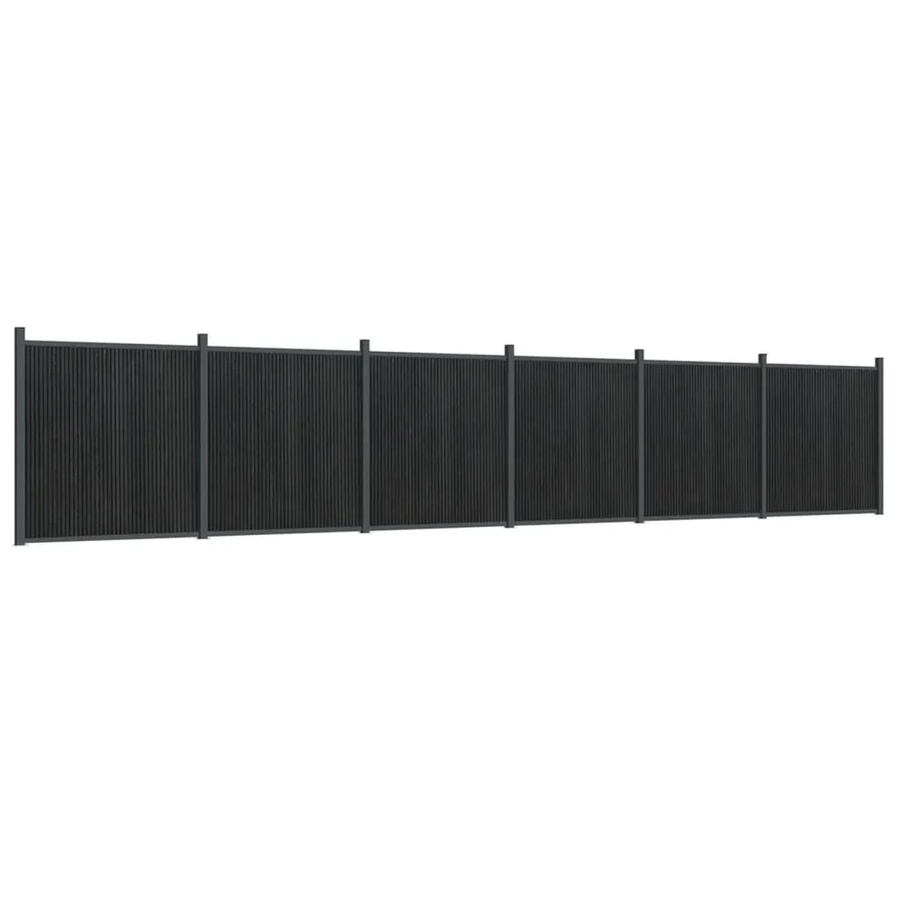 vidaXL Zaunelement aus WPC und Aluminium in Grau, B/H: 1045 x 186 cm - Bild 2