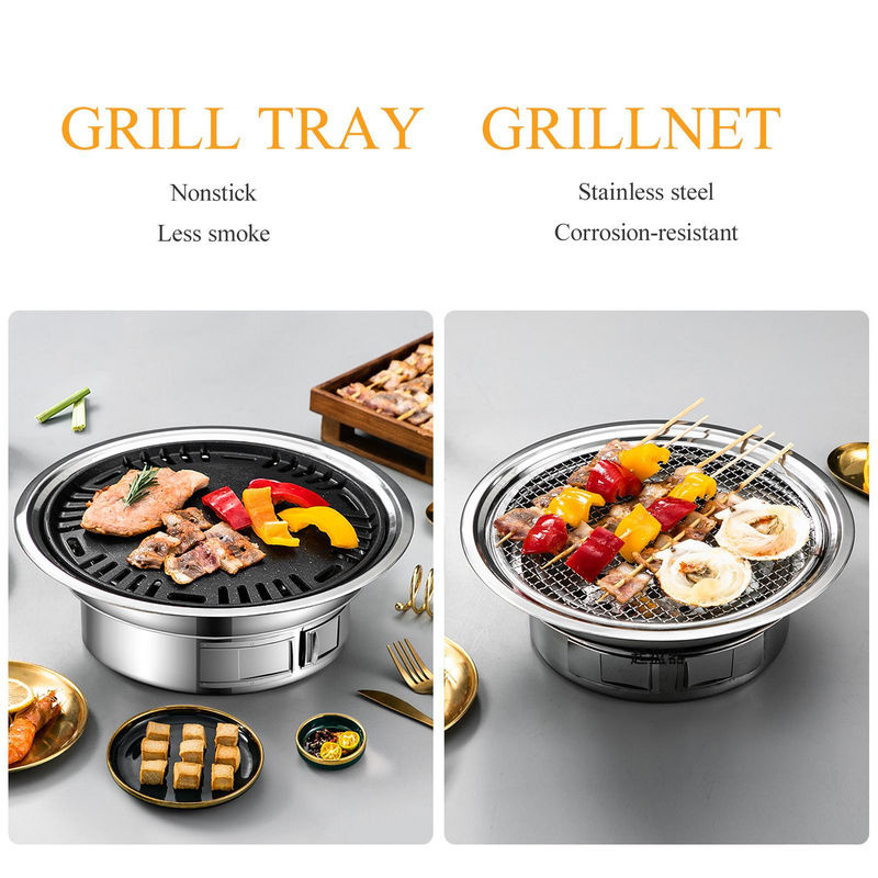 TOMTOP JMS Tragbarer Koreanischer Holzkohlegrill aus Edelstahl in Silber - Bild 12