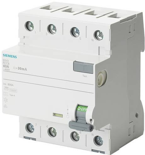 Siemens FI-Schutzschalter 5SV3747-6 RCD 4polig 80A 0.5A 400V in Weiß - Bild 1