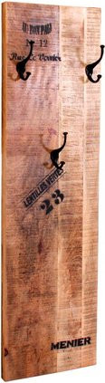 SIT Garderobenpaneel RUSTIC aus Mangoholz und Metall mit 4 Haken, braun/schwarz, B/T/H: 110 x 35 x 8 cm - Bild 2