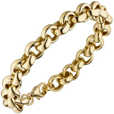 Colfem Erbsarmband 925 Sterling Silber, gold vergoldet, 21 cm - Bild 1