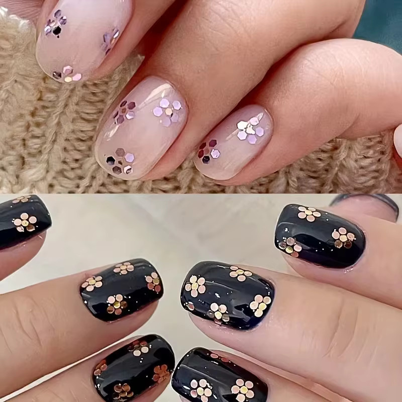 SJP Mini-Nailart-Accessoires mit 6 Fächern, Silber, Rosa, Schwarz, Weiß, Glitzer - Bild 3