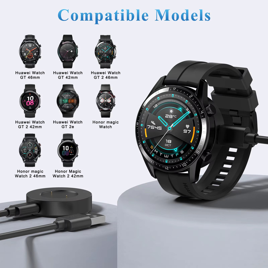 IEOVIEE USB-Ladegerät, Weiß, Silikon, Huawei, Honor Magic Watch 2 - Bild 3