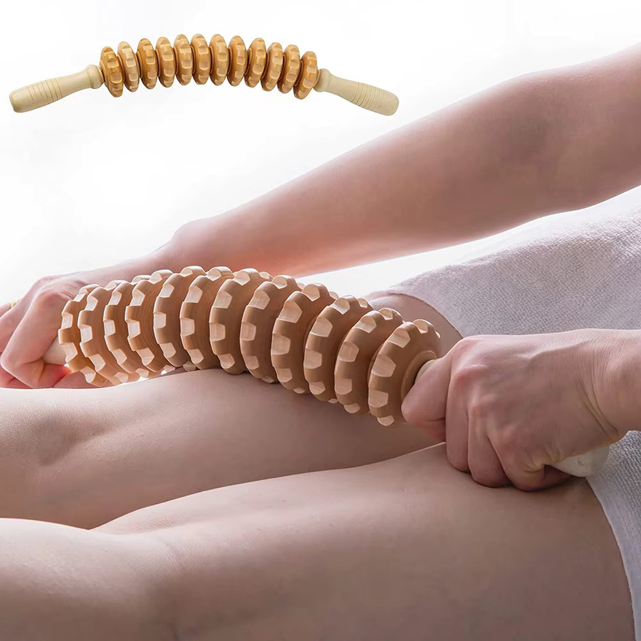 STAWHO Faszienmassagerolle aus Holz, Unisex - Bild 2