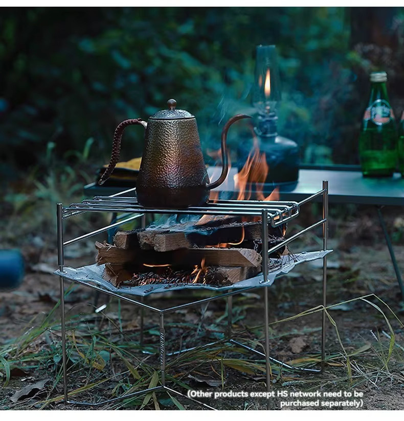 CAMPINGMOON H-Serie Grillnetz aus Edelstahl in Silber für Camping und Outdoor-Reisen - Bild 1
